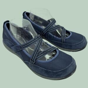 Dansko Mary Jane 40 / 9.5 - 10 Blue Suede Leather Flat Shoes Comfort Walking
